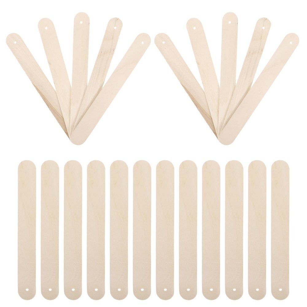 COHEALI 100pcs Wood Sticks Large Craft Sticks for Ice Cream Making DIY Projects Easy to Paint Improve Hands-on Ability