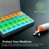 Jnchdghwa 2X Monthly Pill Organizer 1 Time A Day, with 28 Compartments 4 Weeks Pill Dispenser Box with Flip Lids,Box Daily view 4