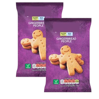 Gingerbread People, Pack of 2,154g, Gluten Free, Milk Free, Vegan, Lightly Spiced Biscuits