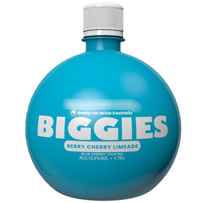 Biggies Pre-Mixed Cocktail 1.75L - Berry Cherry Limeade - Perfect For Enjoying With Friends And Family, And At Parties, Festivals, And More.