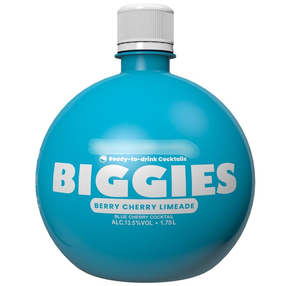 Biggies Pre-Mixed Cocktail 1.75L - Berry Cherry Limeade - Perfect For Enjoying With Friends And Family, And At Parties, Festivals, And More.