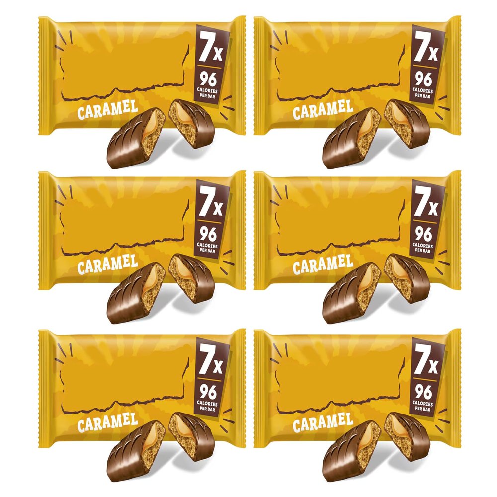 Caramel Chocolate Biscuit Bars Multipack, 96 Calories per Bar, Vegetarian,136.5g,Pack Of 6