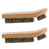 Abaodam 2pcs Arc-shaped Shoe Cleaning Brush Comfortable Wooden Handle and Sturdy Bristle for Home and Store Use, Not Easily Deformed Shoe Care Accessory view 1
