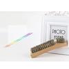 Abaodam 2pcs Arc-shaped Shoe Cleaning Brush Comfortable Wooden Handle and Sturdy Bristle for Home and Store Use, Not Easily Deformed Shoe Care Accessory view 3