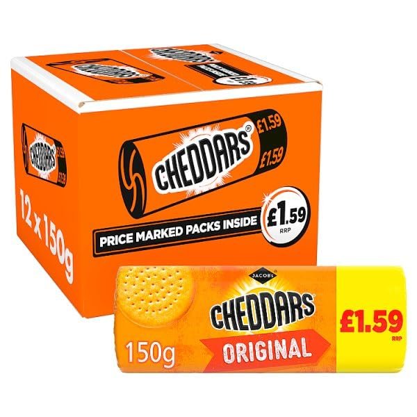 Jacob's Baked Cheddars Cheese Crackers 150g PMP 1.59 | Case of 12