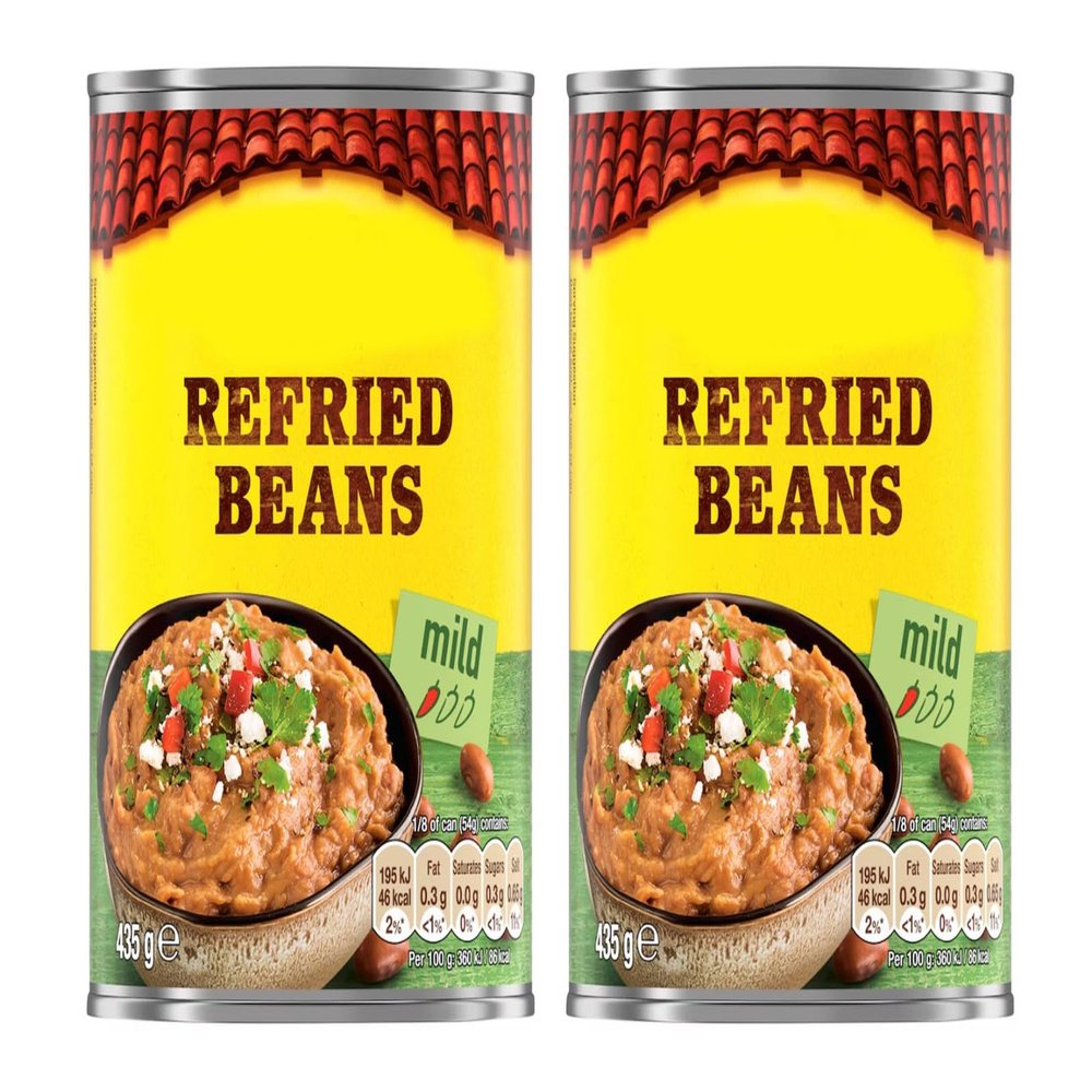 Refried Beans, Mild, Vegetarian, Canned, 435g,Pack Of 2