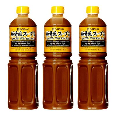 Japanese Tonkotsu Soup Base 1.18kg Concentrated Ramen Broth & Quick Meal Hot Pot Cooking Base (3 Bottle)