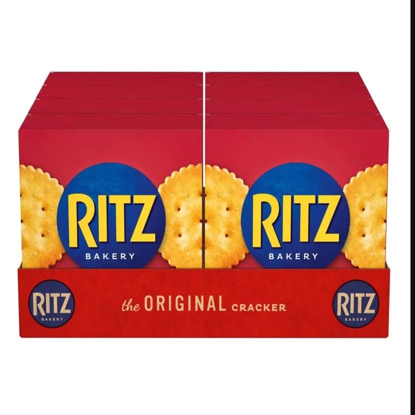 Ritz Original Crackers, Crispy & Buttery Savoury Snack Biscuits, Ideal with Cheese, Dips & Spreads, Vegan Friendly, 8 x 150g Multipack