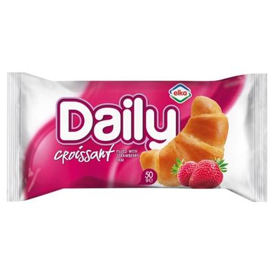Elka Daily Croissant with Strawberry Filling 50g | Case of 20