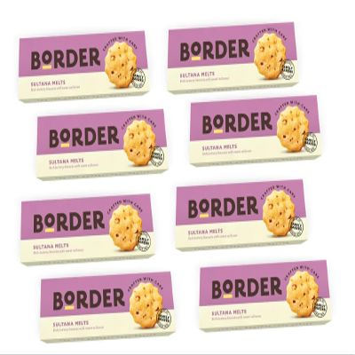 Border Biscuit Sultana Melts - Made with Real Butter & Sultanas - Delicious, Perfect Food Gift for Biscuit Lovers on Mothers, Fathers and Christmas, Available for Hamper (Pack of 8)