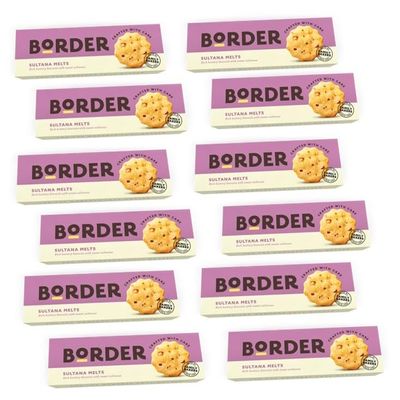 Border Biscuit Sultana Melts - Made with Real Butter & Sultanas - Delicious, Perfect Food Gift for Biscuit Lovers on Mothers, Fathers and Christmas, Available for Hamper (Pack of 12)