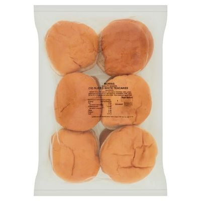 Morris 12 Sliced White Teacakes | Case of 1