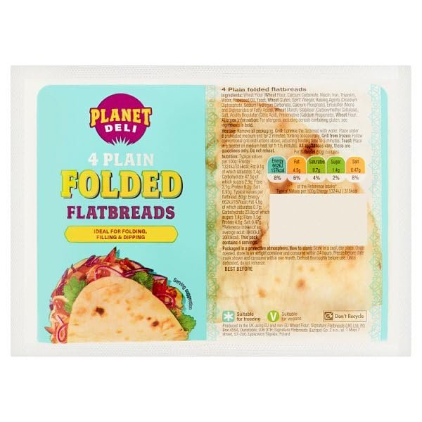 Planet Deli 4 Folded Flatbreads | Case of 6