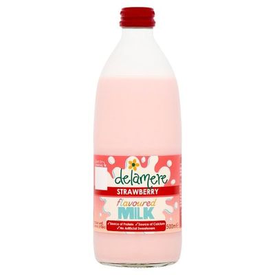 Delamere Strawberry Flavoured Milk 500ml | Case of 12