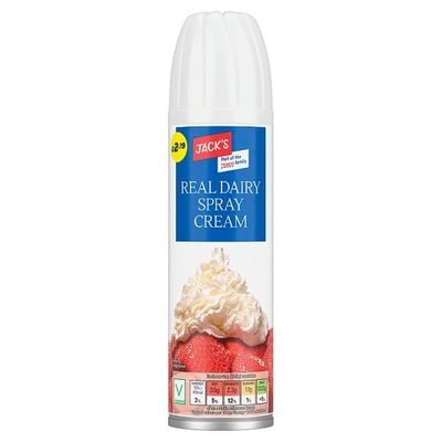 Jack's Real Dairy Spray Cream 250g | Case of 12