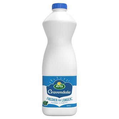 Arla Cravendale Filtered Fresh Whole Milk 1L Fresher for Longer | Case of 1