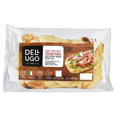Dell Ugo Hand-Stretched Italian Pinsa with Extra-Virgin Olive Oil 3 x 200g | Case of 5