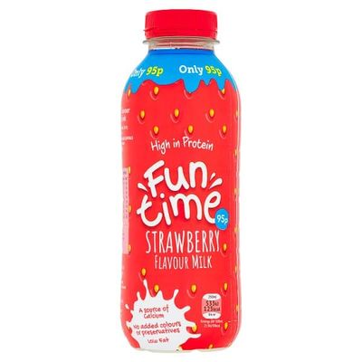Funtime Strawberry Flavour Milk 500ml | Case of 12