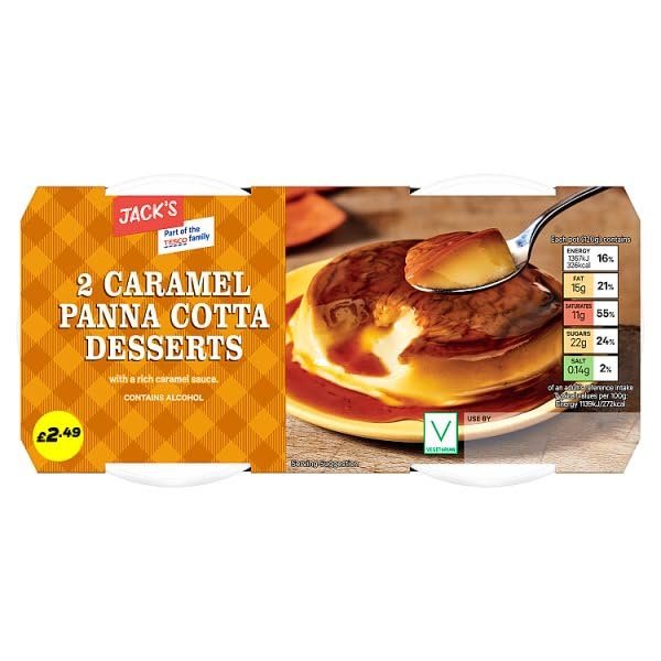 Jack's Caramel Panna Cotta Desserts 2 x 120g (240g) | Case of 8
