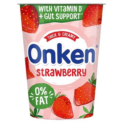 Onken 0% Fat Strawberry Yogurt 450g | Case of 1