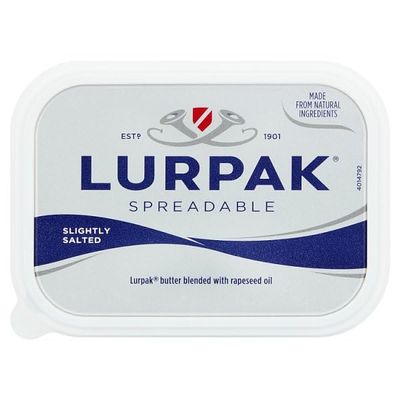 Lurpak Slightly Salted Spreadable Blend of Butter and Rapeseed Oil 250g | Case of 12