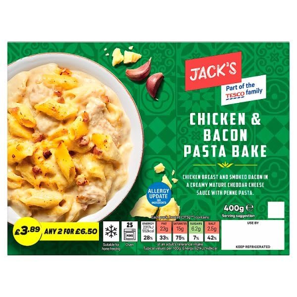 Jack's Chicken & Bacon Pasta Bake 400g | Case of 1