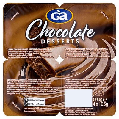 Golden Acre Chocolate Desserts 500g (4 x 125g) | Case of 6