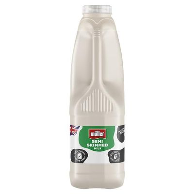 mller Semi Skimmed Milk 1 Litre | Case of 10