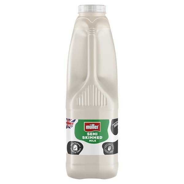 mller Semi Skimmed Milk 1 Litre | Case of 10