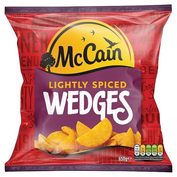 McCain Lightly Spiced Potato Wedges 650g | Case of 1