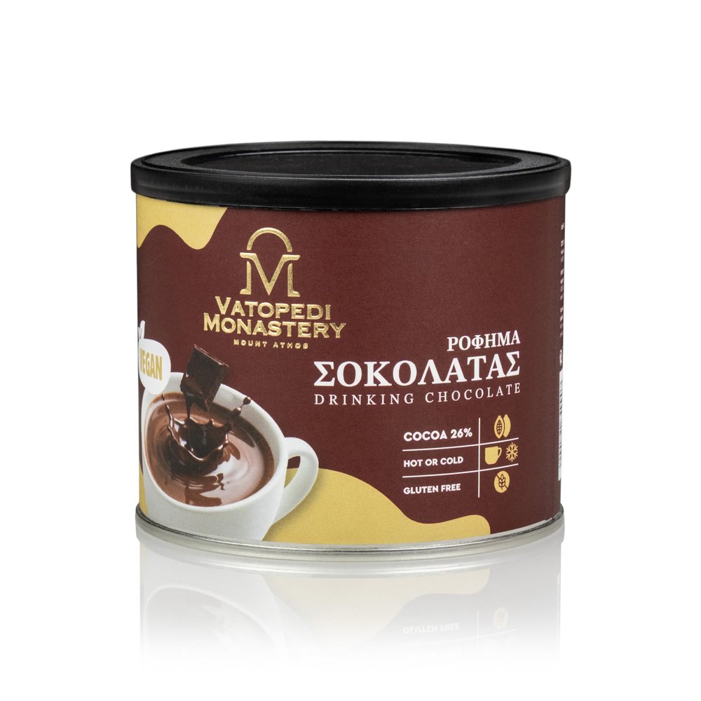 Drinking Chocolate with 26% Cocoa by Vatopedi Monastery Mount Athos, Hot or Cold Chocolate Drink - 250g
