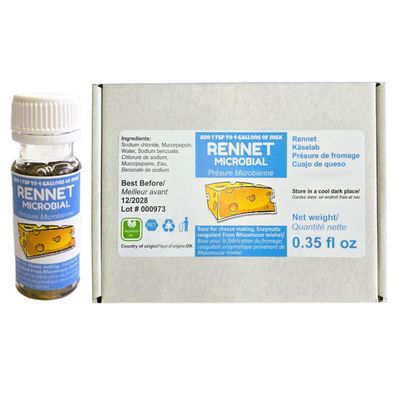 Microbial Liquid Rennet Coagulant 35 ft oz | add 1 Bottle to 8 Gallons of Milk