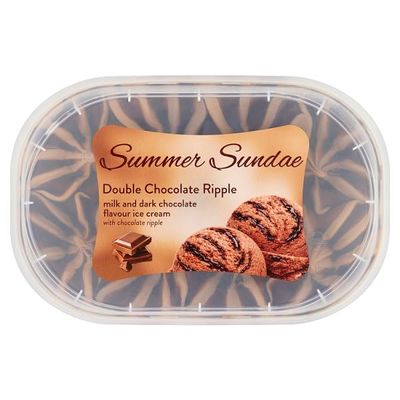 Summer Sundae Milk and Dark Chocolate Flavour Ice Cream 900ml | Case of 8