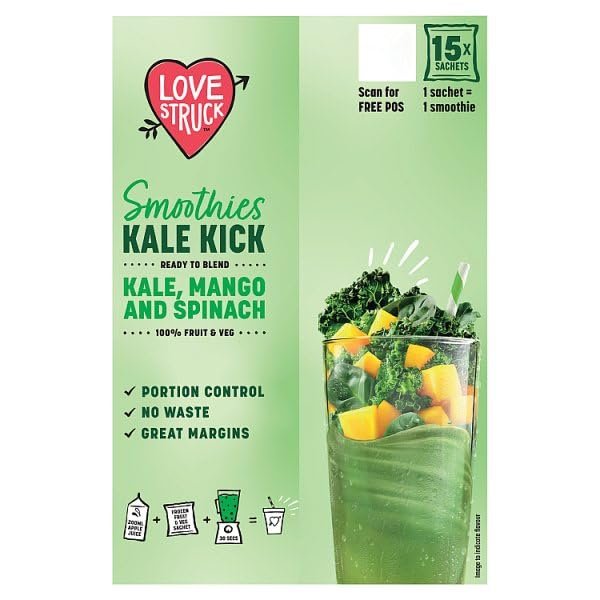 Love Struck Smoothies Kale Kick Kale, Mango and Spinach 15 x 140g | Case of 1