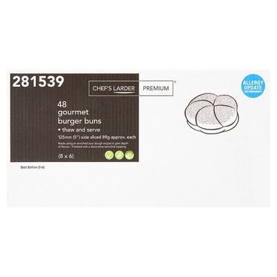 Chef's Larder Premium 48 Gourmet Burger Buns | Case of 1