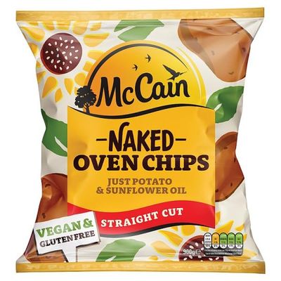 McCain Naked Oven Chips Straight Cut 900g | Case of 15