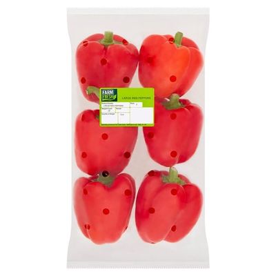 Farm Fresh 6 Large Red Peppers | Case of 1
