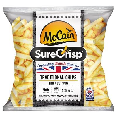 McCain SureCrisp Traditional Chips Thick Cut 9/16 2.27kg | Case of 4