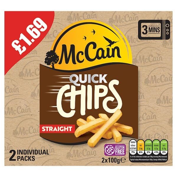 McCain Straight Quick Chips 2 x 100g (200g) | Case of 1