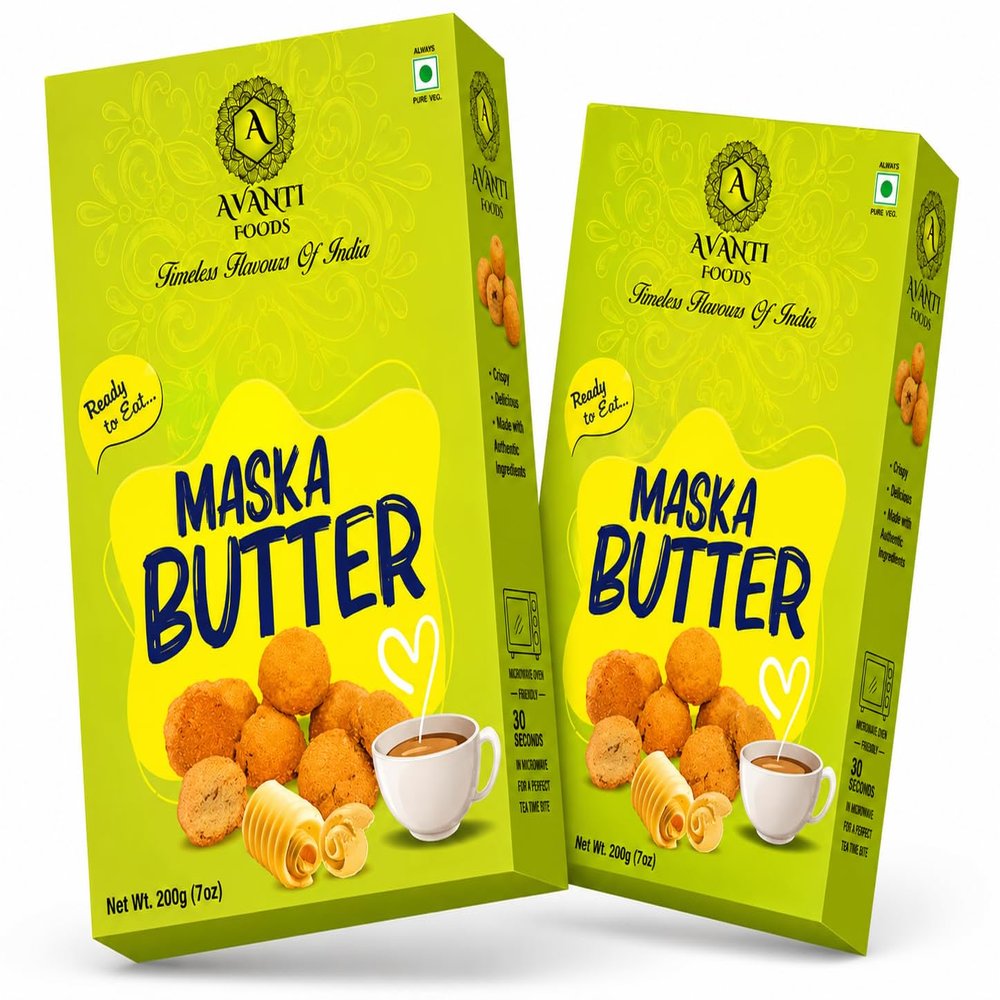 Surti Maska Butter Pack of 2 (200g Each) | Rich Buttery Tea Time Biscuits | Freshly Baked Crispy Bakery Cookies | Classic Indian Butter Snack