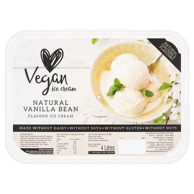 Vegan Ice Cream Natural Vanilla Bean Flavour Ice Cream 4 Litres | Case of 6