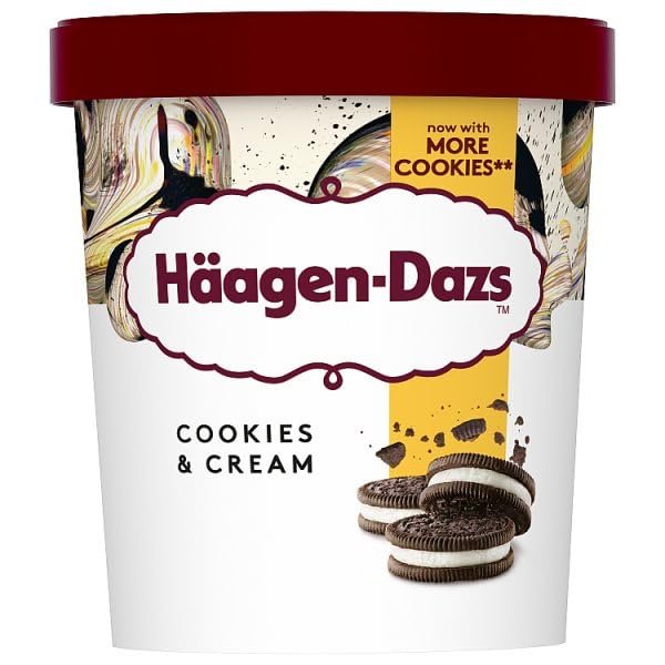 Hagen-Dazs Cookies & Cream Ice Cream 460ml | Case of 8