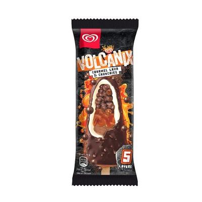 Wall's Volcanix Caramel Lava & Crunchies Ice Cream Stick 80ml | Case of 24
