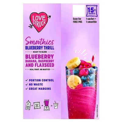 Love Struck Smoothies Blueberry Banana, Raspberry and Flaxseed 15 x 140g | Case of 1