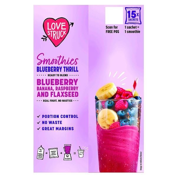 Love Struck Smoothies Blueberry Banana, Raspberry and Flaxseed 15 x 140g | Case of 1