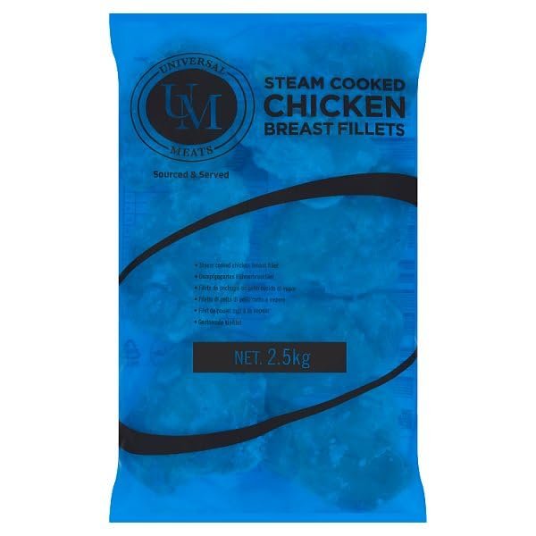 Universal Meats Steam Cooked Chicken Breast Fillets 2.5kg | Case of 1
