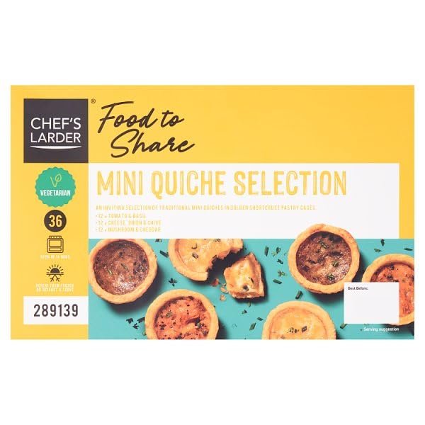 Chef's Larder Food to Share Mini Quiche Selection 756g | Case of 10