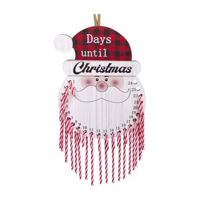 Christmas Countdown Ornament Wood Santa Shape for Exciting Holiday Celebrations Party Ornaments Countdown Ornament