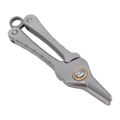 BSTiltion Ti Alloy Mini Nose Hair Trimmer Scissors Wear Proof Lightweight Portable for Facial Grooming Mustache Eyebrow Keychain Pendant