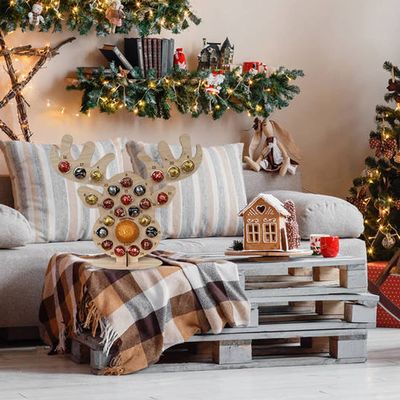 FreshCart Basics Wooden Christmas Advent Countdown Calendar Chocolate Stand Candy Display Stand with 24 Holes for Xmas Party Wedding Table Decoration